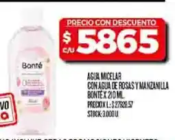 Supermercados DIA Bonté agua micelar con agua de rosas y manzanilla oferta