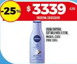Supermercados DIA Nivea crema corporal soft milk oferta