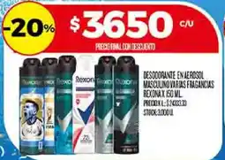 Supermercados DIA Rexona desodorante en aerosol masculino varias fragancias oferta