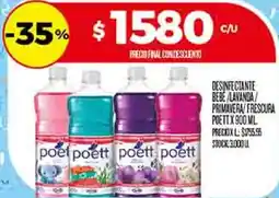 Supermercados DIA Poett desinfectante bebe lavanda/ primavera/frescura oferta