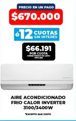 Supermayorista Vital Aire acondicionado frio calor inverter oferta