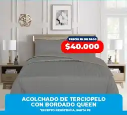 Supermayorista Vital Acolchado de terciopelo con bordado queen oferta
