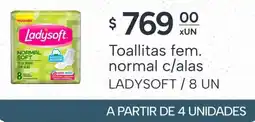 El Milagro Mayorista Ladysoft toallitas fem. normal c/alas oferta