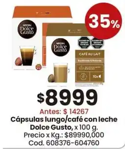 Coto Dolce gusto cápsulas lungo/café con leche oferta