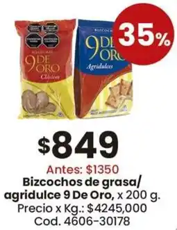 Coto 9 de oro bizcochos de grasa/ agridulce oferta
