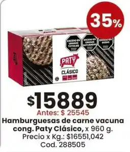 Coto Paty clásico hamburguesas de carne vacuna cong oferta
