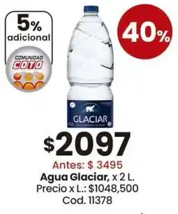 Coto Glaciar agua oferta