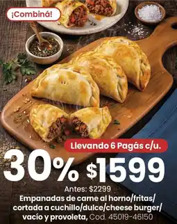 Coto Empanadas de carne al horno/fritas/ cortada a cuchillo/dulce/cheese burger/ vacío y provoleta oferta
