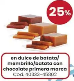 Coto En dulce de batata/ membrillo/batata con chocolate primera marca oferta