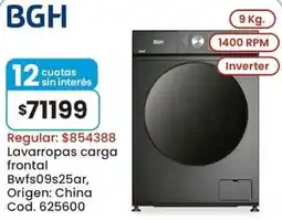 Coto BGH lavarropas carga frontal Bwfs09s25ar oferta