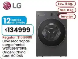 Coto Lg lavasecarropas carga frontal WD15EGNTSPG oferta