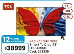 Coto Tcl smart tv qled 43" oferta