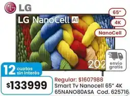Coto Lg smart tv nanocell 65" 4k oferta