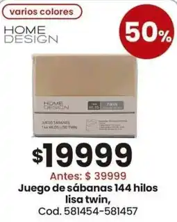 Coto Home design lisa twin juego de sábanas 144 hilos oferta