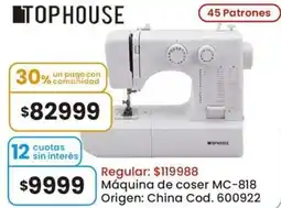 Coto Tophouse máquina de coser MC-818 oferta