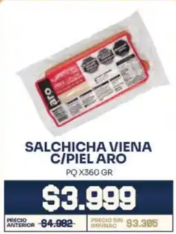 Makro Aro salchicha viena c/piel pq oferta