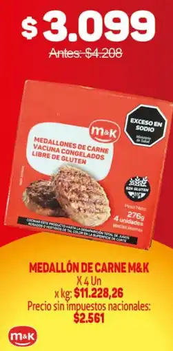 Makro M&K medallón de carne oferta