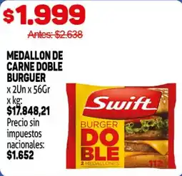 Makro Swift medallon de carne doble burguer oferta