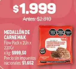 Makro M&K medallón de carne flow pack oferta