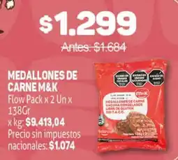 Makro M&K medallones de carne flow pack oferta