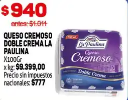 Makro La paulina queso cremoso doble crema oferta
