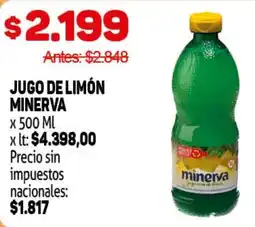 Makro Minerva jugo de limón oferta