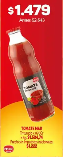 Makro M&K tomate triturado oferta