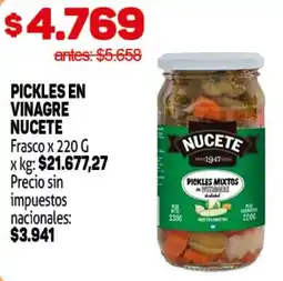 Makro Pickles en vinagre nucete frasco oferta