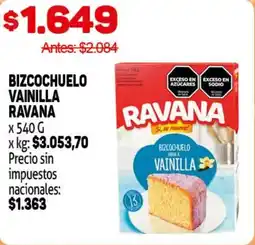 Makro Ravana bizcochuelo vainilla oferta