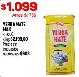Makro M&K yerba mate oferta