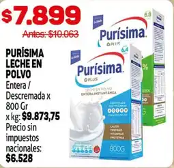 Makro Purísima leche en polvo entera / descremada oferta