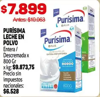 Makro Purísima leche en polvo entera / descremada oferta