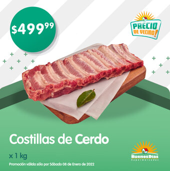 Supermercados Buenos Días Costillas de Cerdo x 1kg oferta