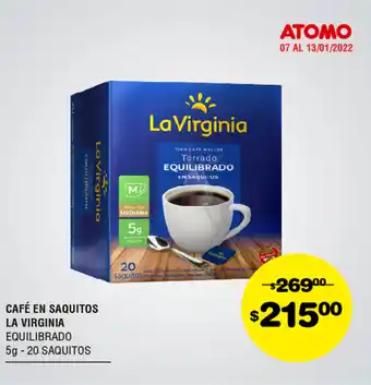 Atomo Conviene La Virginia Café En Saquitos Equilibrado 5g - 20 Saquitos oferta