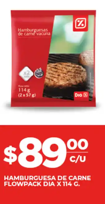 Supermercados DIA Hamburguesa De Carne Flowpack Dia x 114g oferta