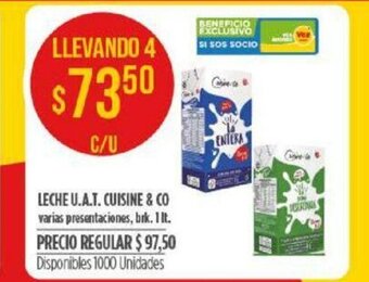 Supermercados Vea Leche U.A.T. Cuisine & Co oferta