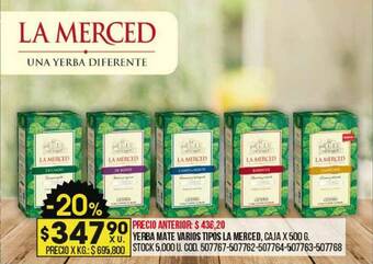Coto Yerba Mate Varios Tipos La Merced oferta