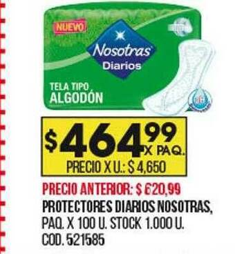 Coto Protectores Diarios Nosotras oferta
