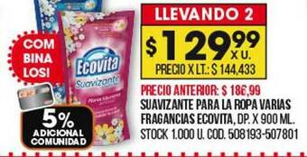Coto Suavizante Para La Ropa Varias Fragancias Ecovita oferta