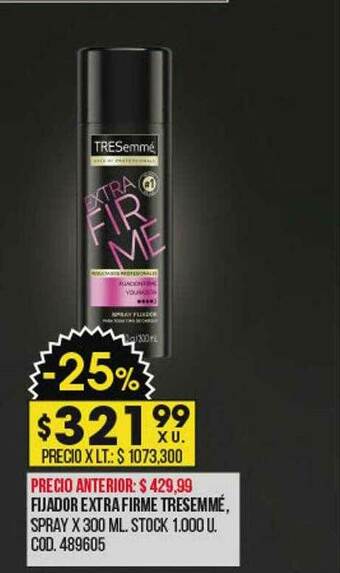 Coto Fijador Extra Firme Tresemmé oferta