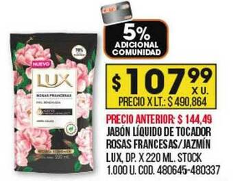 Coto Jabón Líquido De Tocador Rosas Francesas Jazmín Lux oferta