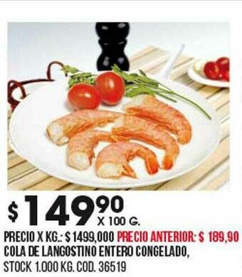 Coto Cola De Langostino Entero Congelado oferta