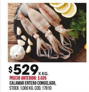Coto Calamar Entero Congelado oferta