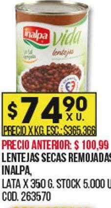 Coto Lentejas Secas Remojadas Inalpa oferta