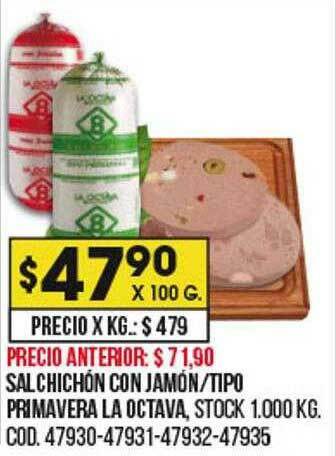 Coto Salchichón Con Jamón Tipo Primavera La Octava oferta