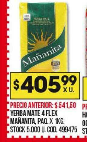 Coto Yerba Mate 4 Flex Mañanita oferta