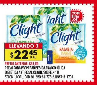 Coto Polvo Para Preparar Bebida Analcohólica Dietética Artificial Clight oferta