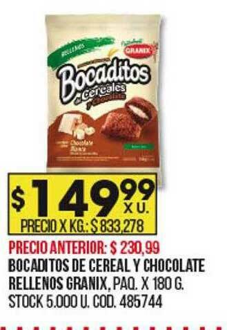 Coto Bocaditos De Cereal Y Chocolate Rellenos Granix oferta