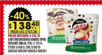 Coto Café Instantáneo Varios Tipos Nescafé Dolca oferta
