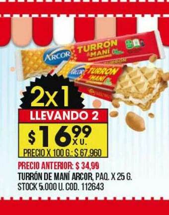 Coto Turrón De Maní Arcor oferta